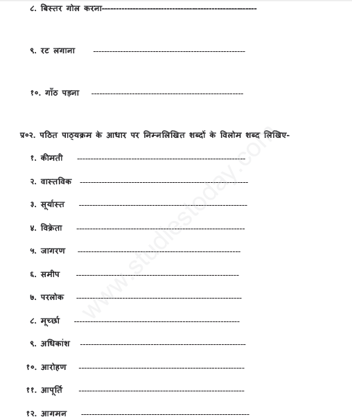 CBSE Class 9 Hindi Revision Assignment Set B